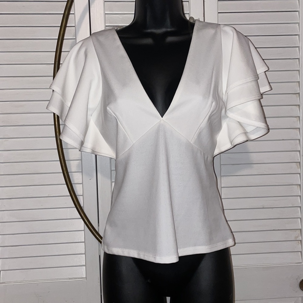 White Windsor Top - Size Small